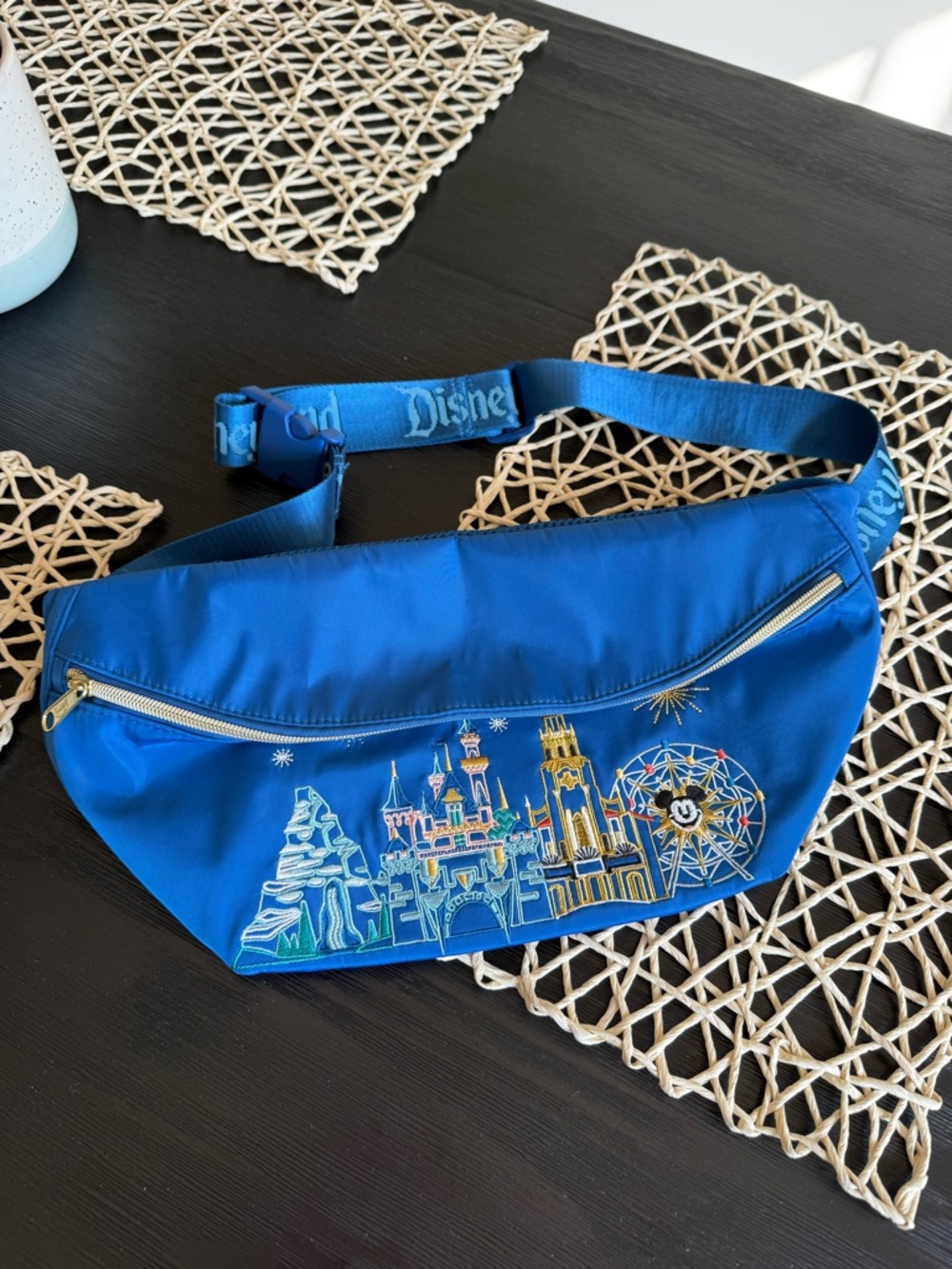Disney Royal Blue Embroidered Park Skyline Waist Bag